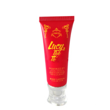 red pe plastic face cleanser tube with acrylic cap